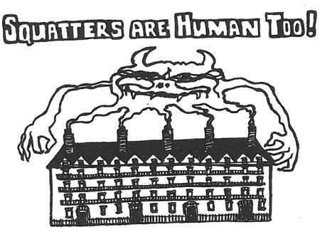 Squatters are human too! cartoon